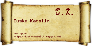 Duska Katalin névjegykártya