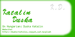 katalin duska business card